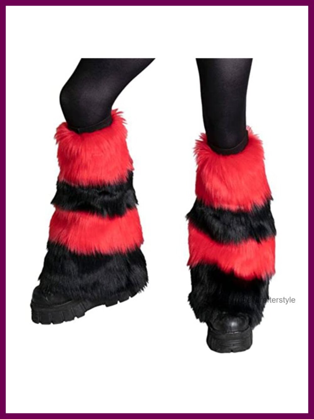 Faux Fur Leg Warmers Fuzzy Neon Rave 80s 90s Knee High